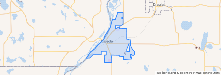 Mapa de ubicacion de Osceola.