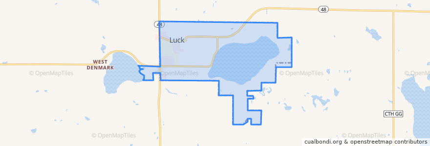 Mapa de ubicacion de Luck.