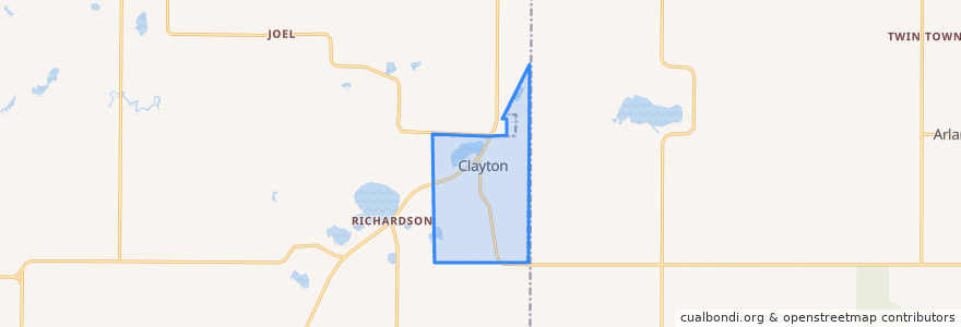 Mapa de ubicacion de Clayton.