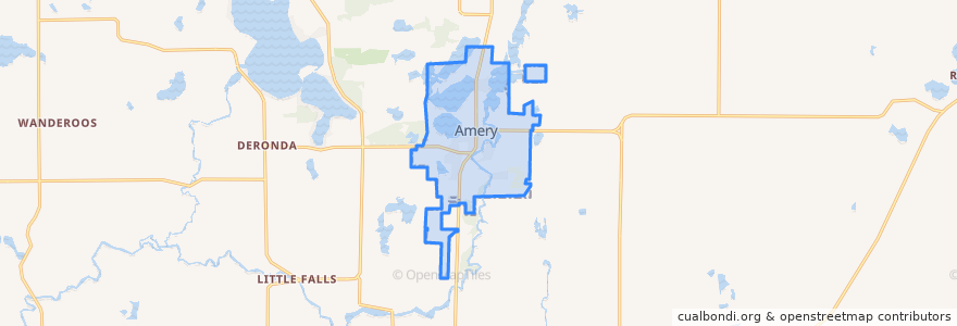 Mapa de ubicacion de Amery.