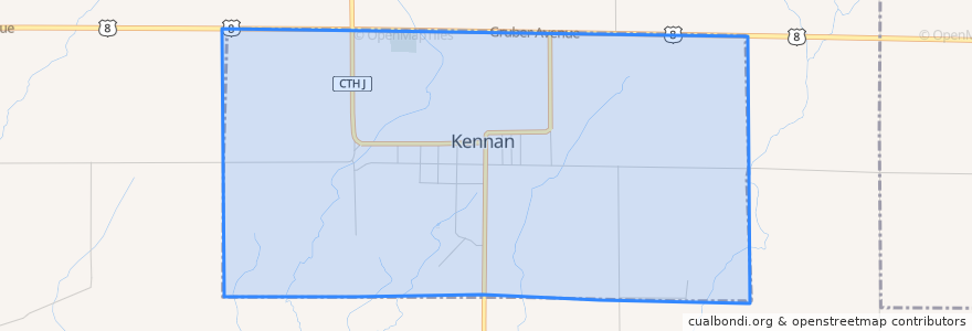 Mapa de ubicacion de Kennan.