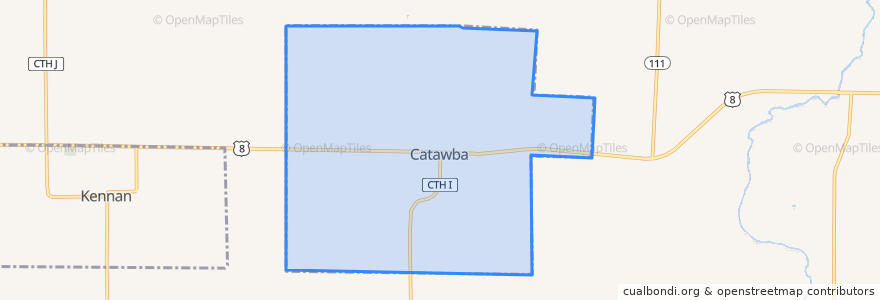 Mapa de ubicacion de Catawba.