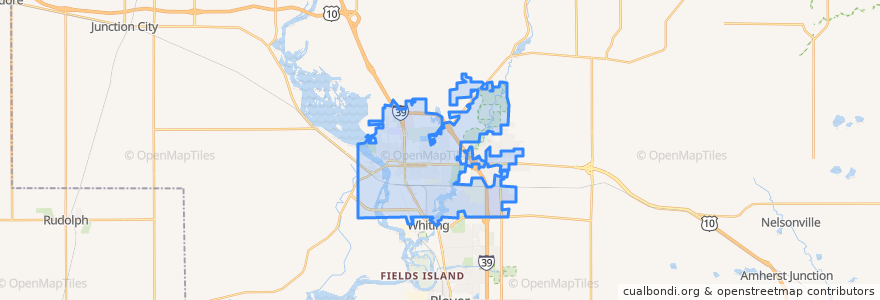 Mapa de ubicacion de Stevens Point.