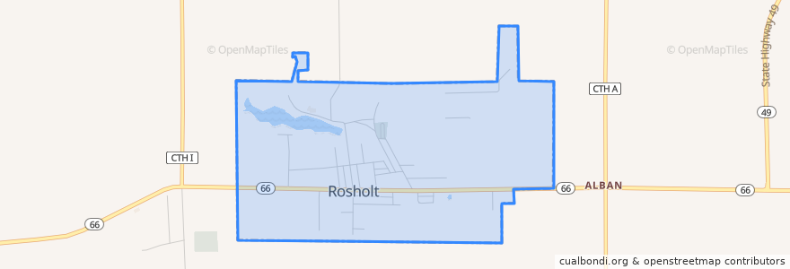 Mapa de ubicacion de Rosholt.