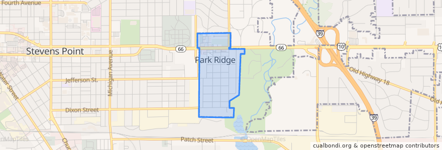 Mapa de ubicacion de Park Ridge.