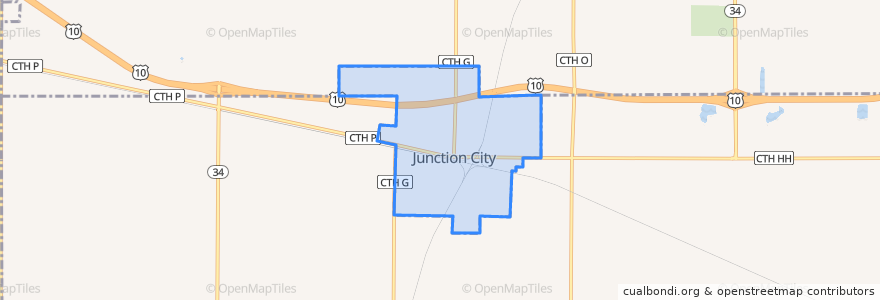 Mapa de ubicacion de Junction City.