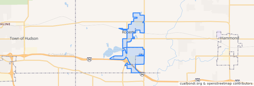 Mapa de ubicacion de Roberts.