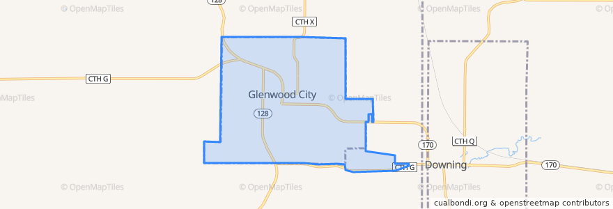 Mapa de ubicacion de Glenwood City.