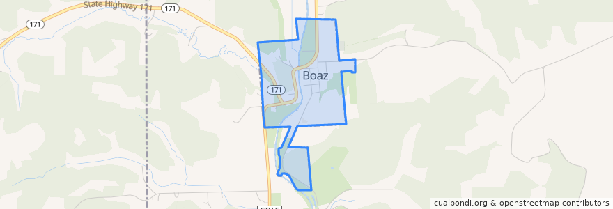 Mapa de ubicacion de Boaz.