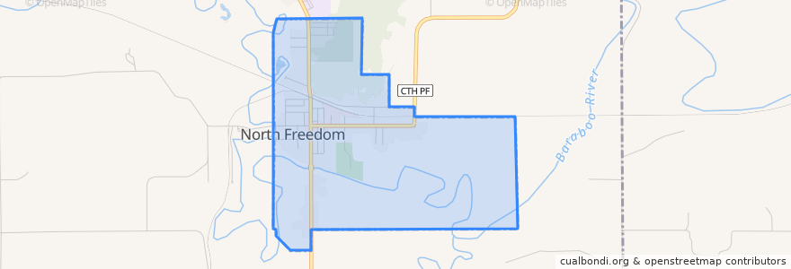Mapa de ubicacion de North Freedom.