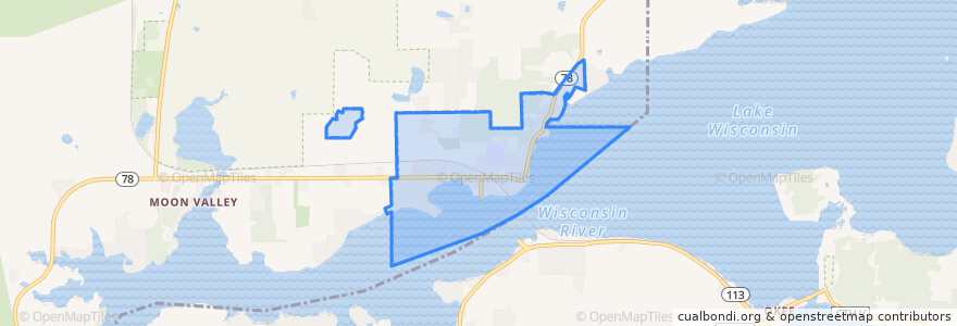 Mapa de ubicacion de Merrimac.