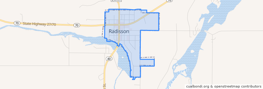 Mapa de ubicacion de Radisson.