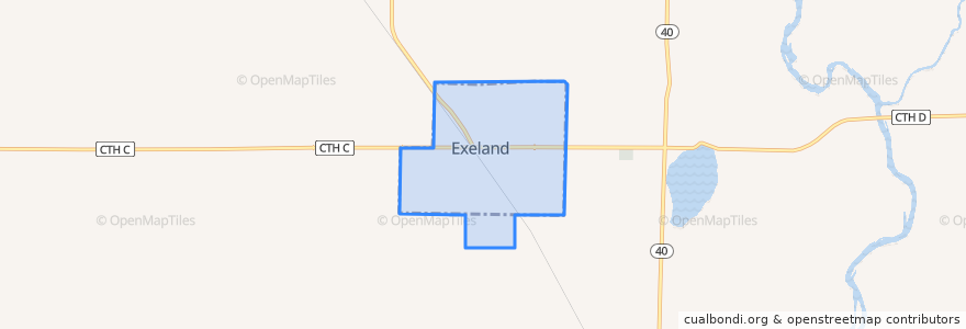 Mapa de ubicacion de Exeland.