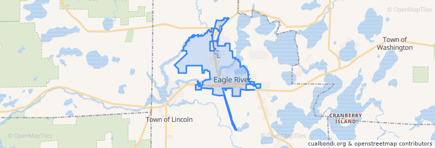 Mapa de ubicacion de Eagle River.