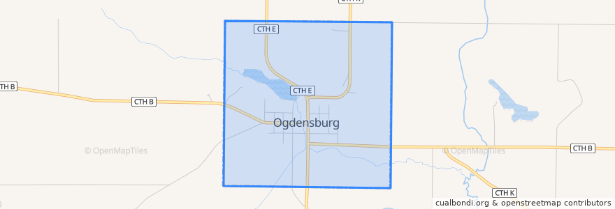 Mapa de ubicacion de Ogdensburg.