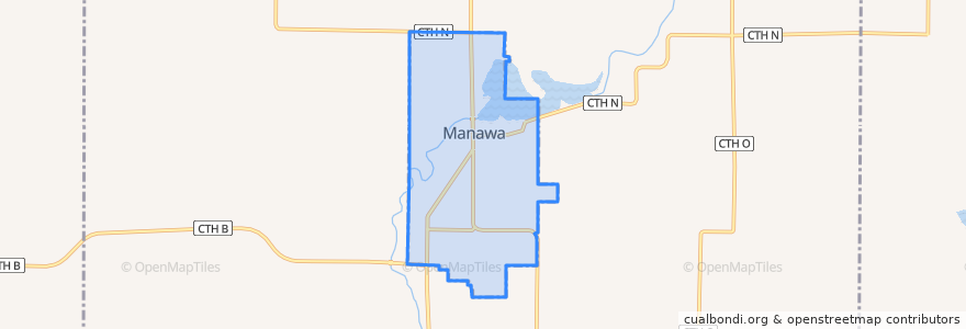 Mapa de ubicacion de Manawa.