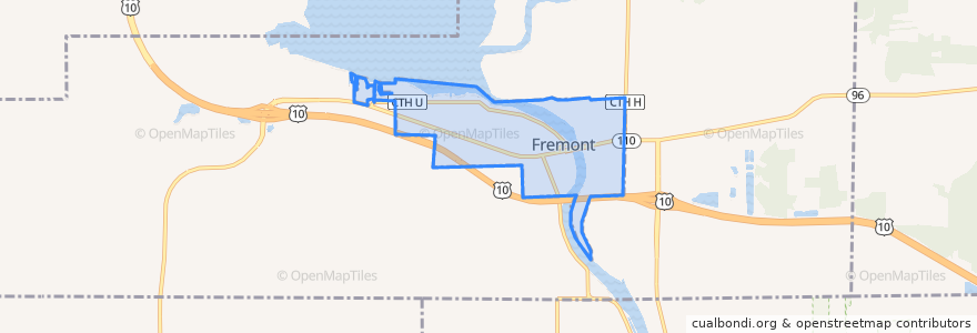 Mapa de ubicacion de Fremont.