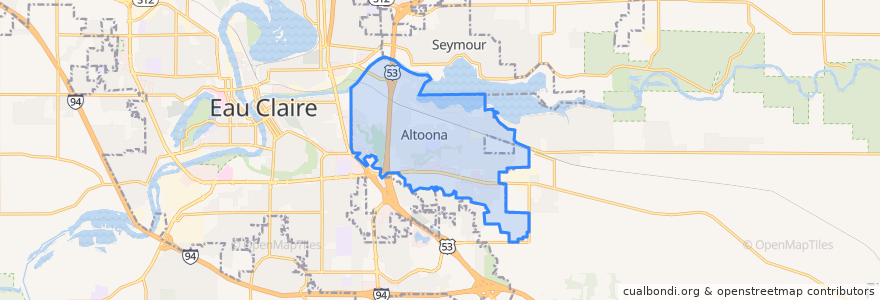 Mapa de ubicacion de Altoona.