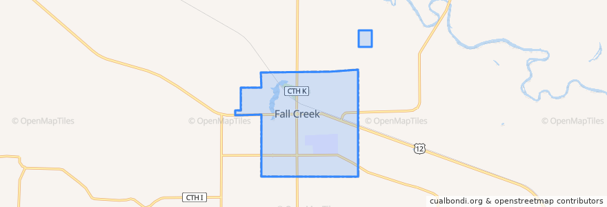 Mapa de ubicacion de Fall Creek.