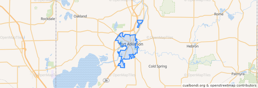 Mapa de ubicacion de Fort Atkinson.