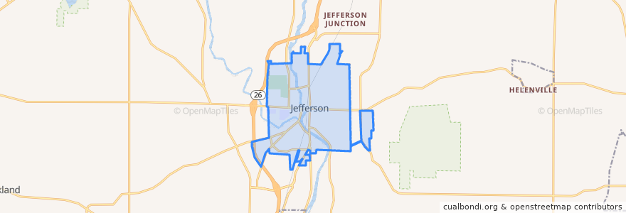 Mapa de ubicacion de Jefferson.