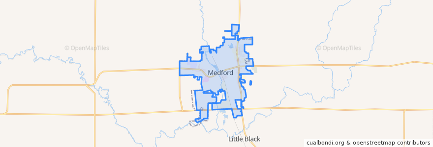 Mapa de ubicacion de Medford.