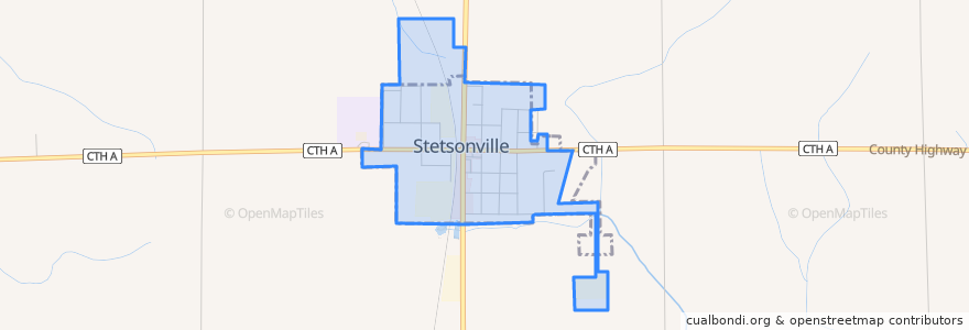 Mapa de ubicacion de Stetsonville.