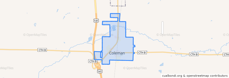 Mapa de ubicacion de Coleman.