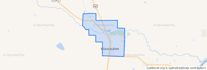 Mapa de ubicacion de Wausaukee.