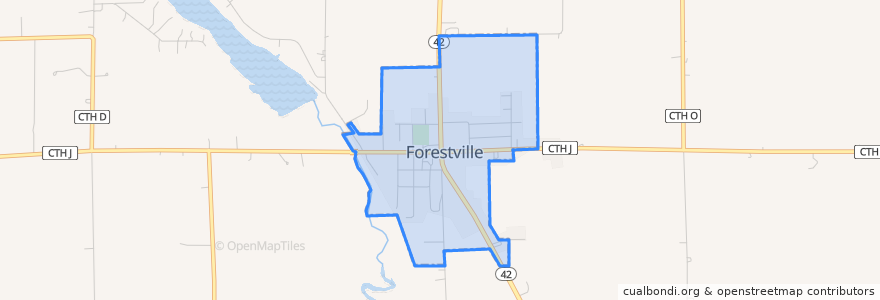 Mapa de ubicacion de Forestville.