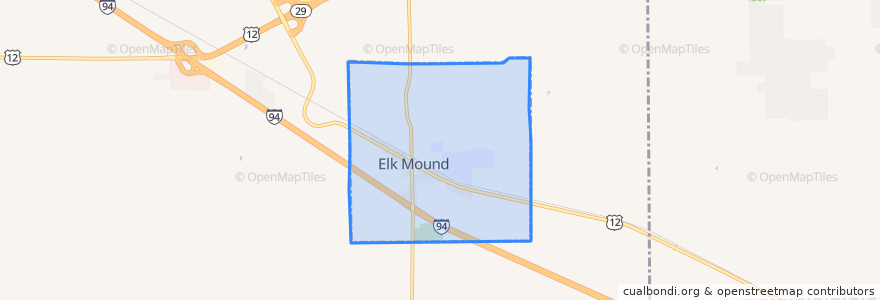 Mapa de ubicacion de Elk Mound.