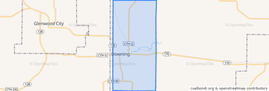 Mapa de ubicacion de Downing.