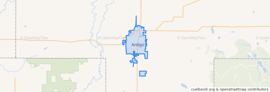 Mapa de ubicacion de Antigo.