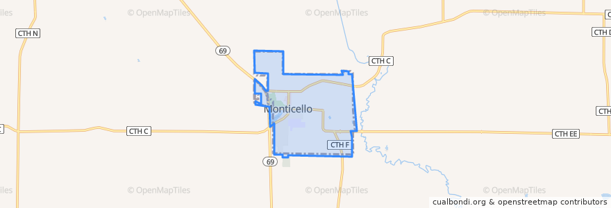 Mapa de ubicacion de Monticello.