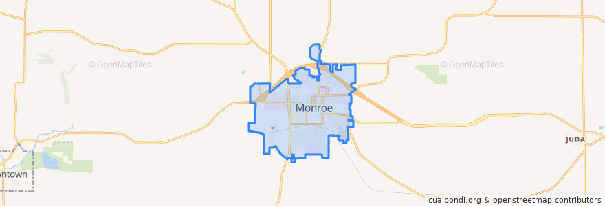 Mapa de ubicacion de Monroe.