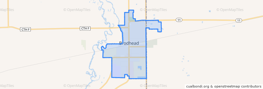 Mapa de ubicacion de Brodhead.