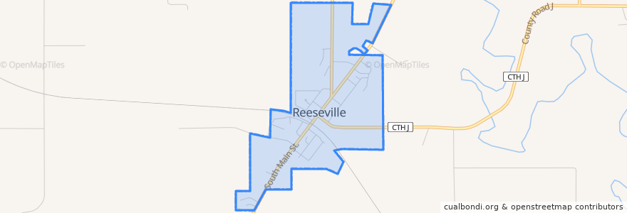 Mapa de ubicacion de Reeseville.