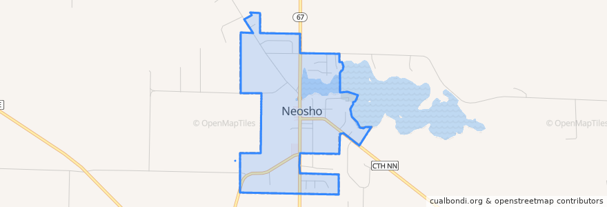 Mapa de ubicacion de Neosho.