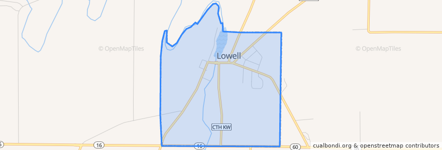 Mapa de ubicacion de Lowell.