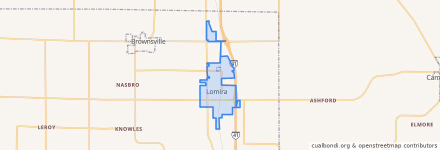 Mapa de ubicacion de Lomira.