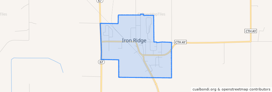 Mapa de ubicacion de Iron Ridge.