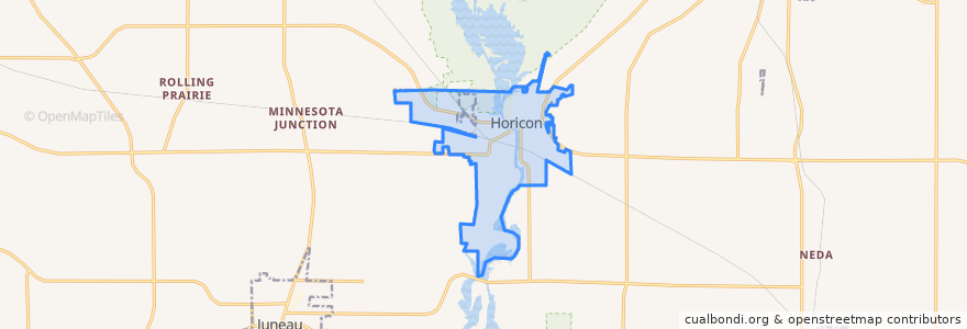 Mapa de ubicacion de Horicon.