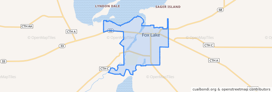 Mapa de ubicacion de Fox Lake.