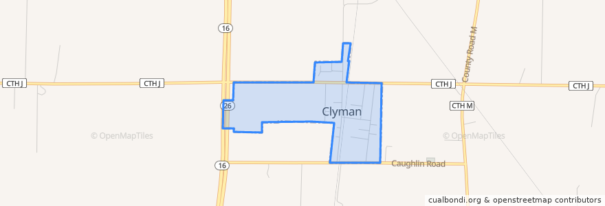 Mapa de ubicacion de Clyman.