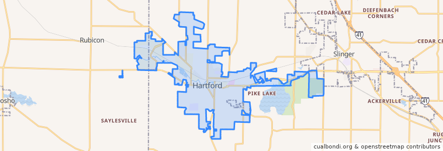 Mapa de ubicacion de Hartford.