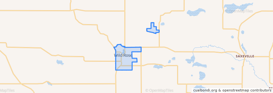 Mapa de ubicacion de Wild Rose.