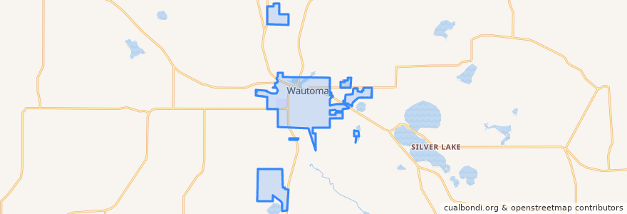 Mapa de ubicacion de Wautoma.