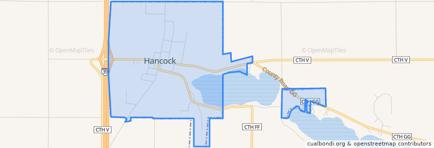 Mapa de ubicacion de Hancock.