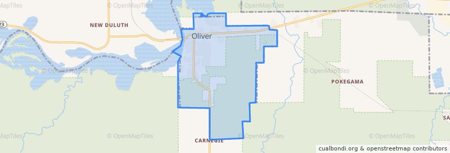 Mapa de ubicacion de Oliver.