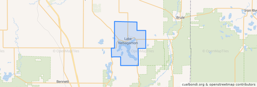 Mapa de ubicacion de Lake Nebagamon.